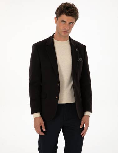 Kahverengi Slim Fit Ceket