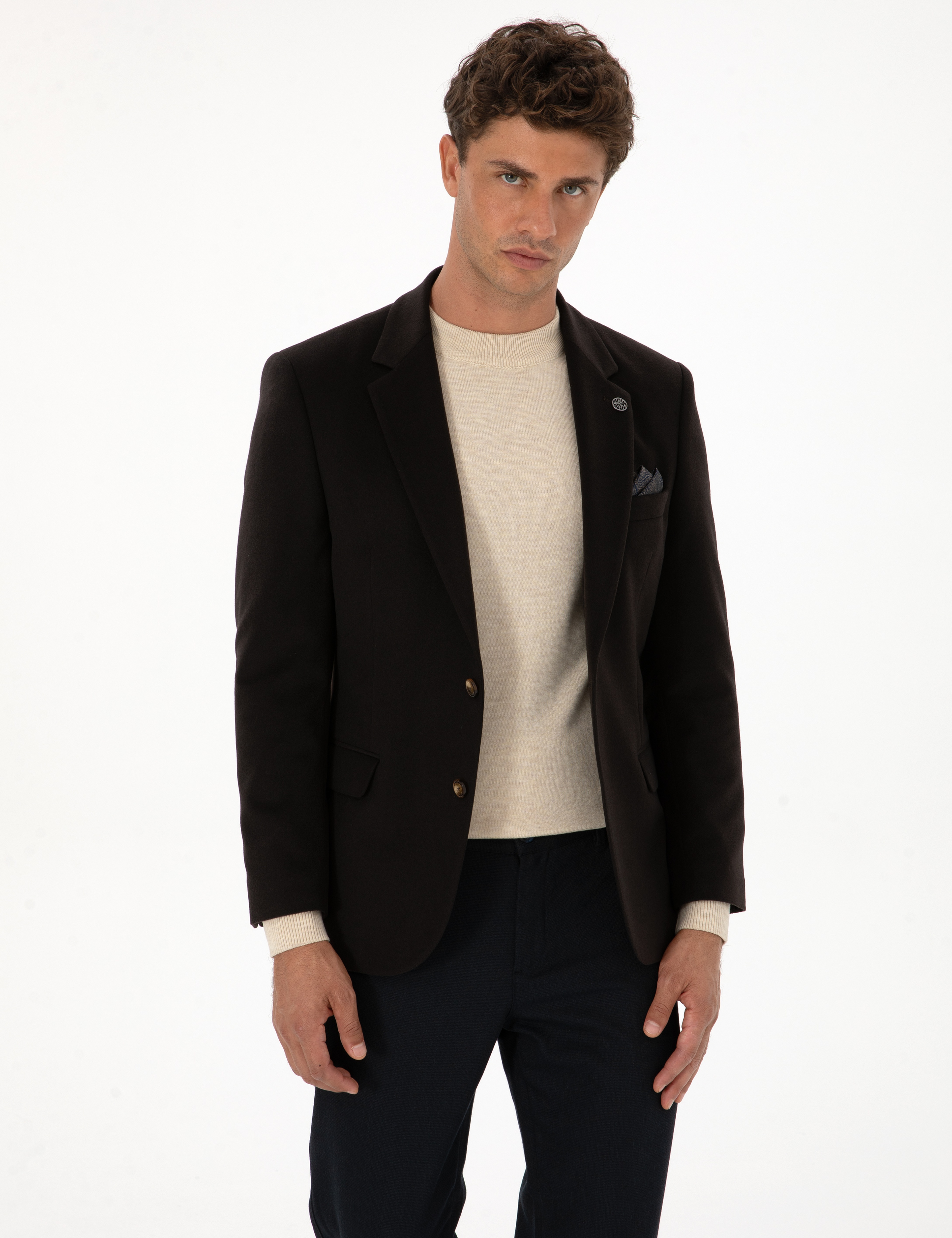 Kahverengi Slim Fit Ceket - Image 1