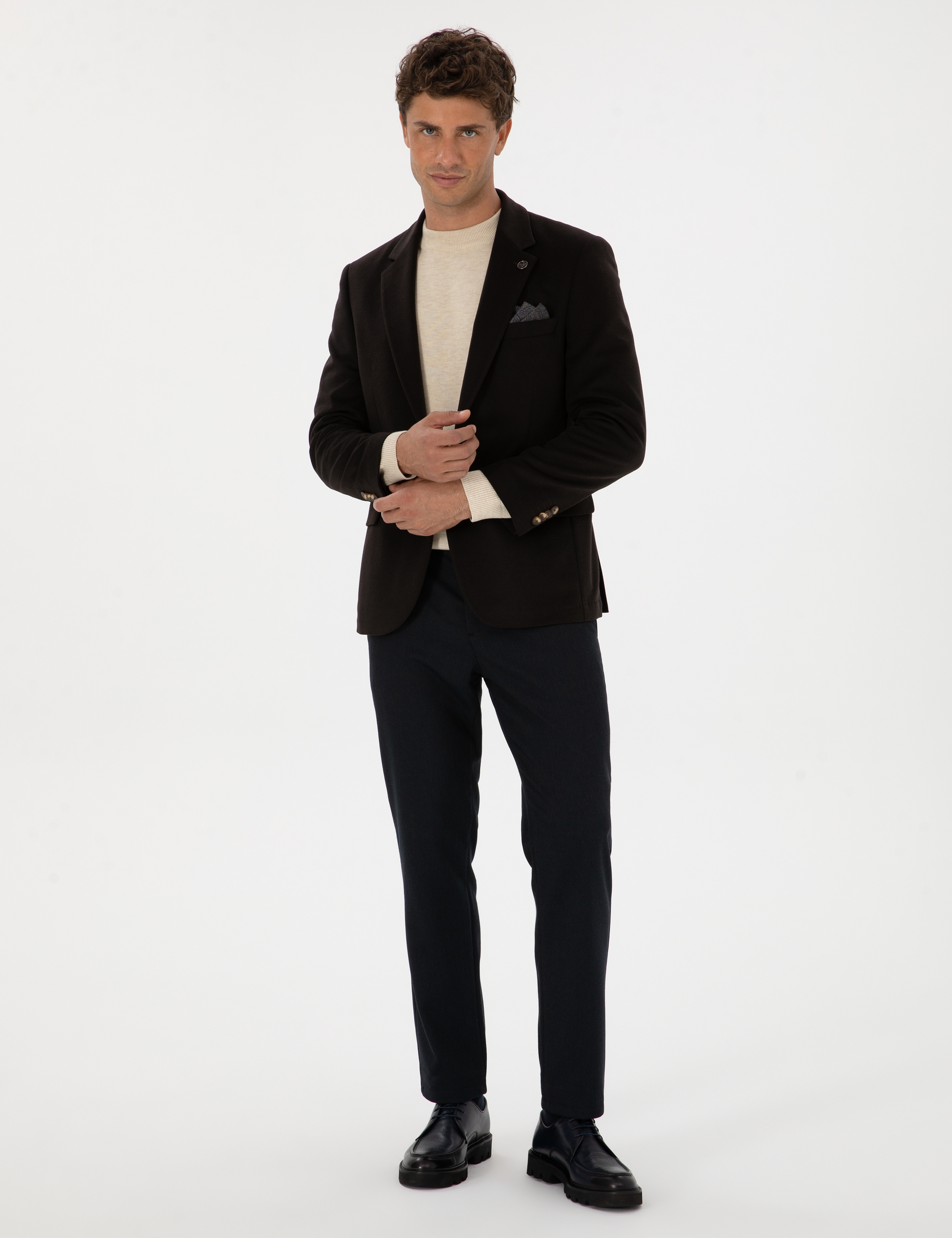 Kahverengi Slim Fit Ceket - Image 4