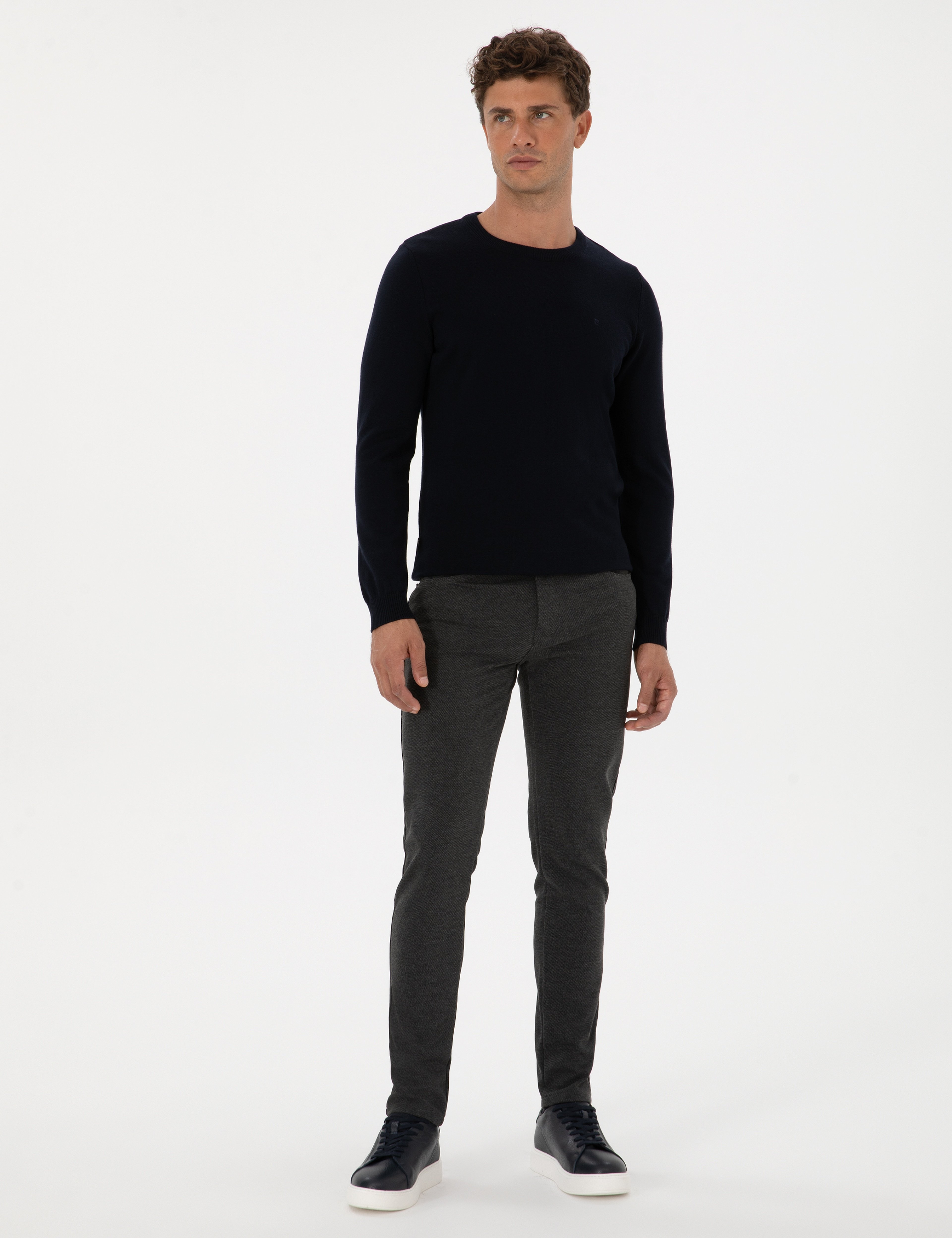 Antrasit Slim Fit Kanvas Pantolon - Image 3