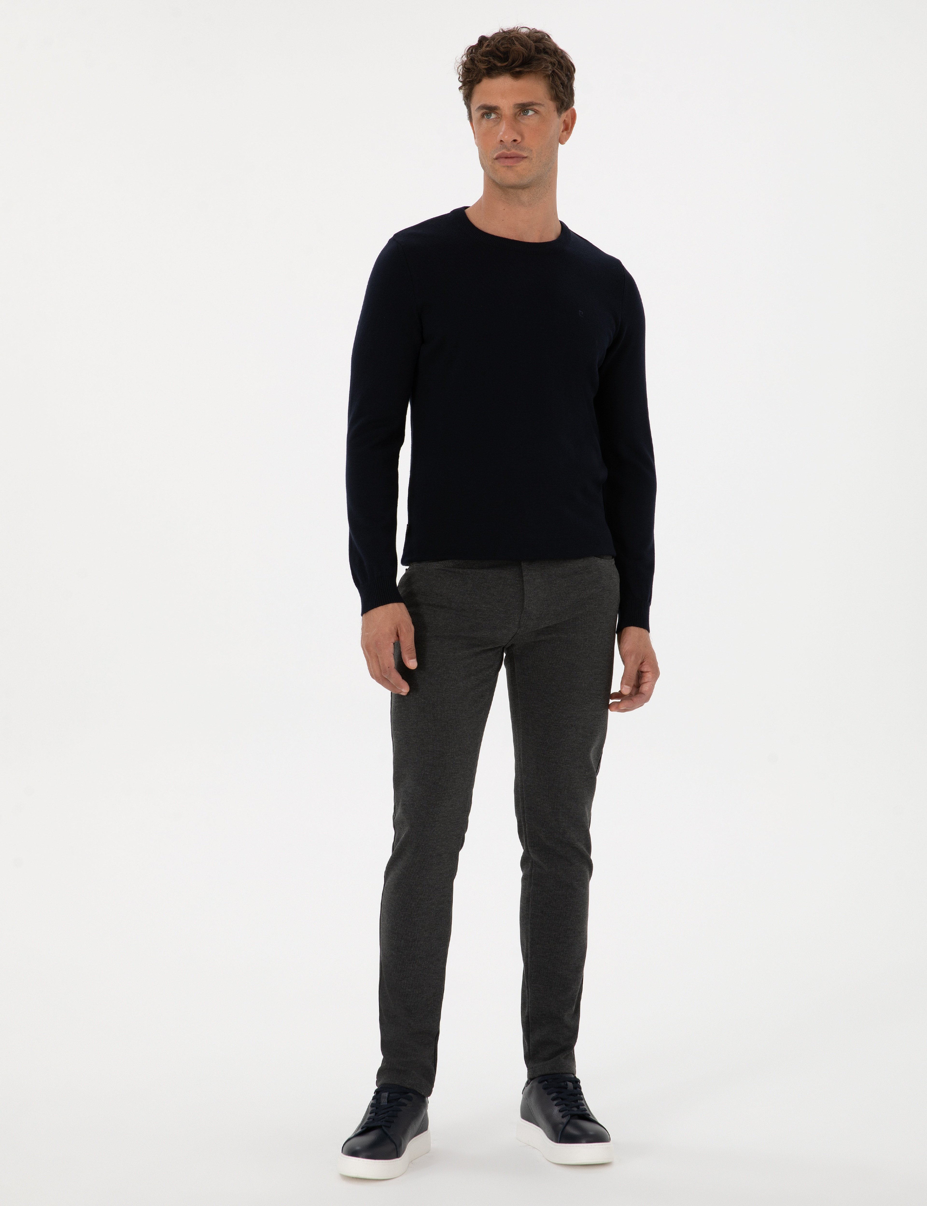 Antrasit Slim Fit Kanvas Pantolon