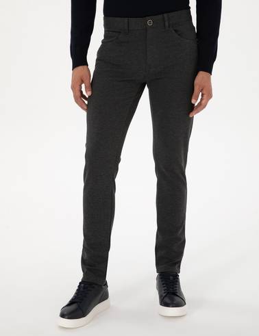 Antrasit Slim Fit Kanvas Pantolon