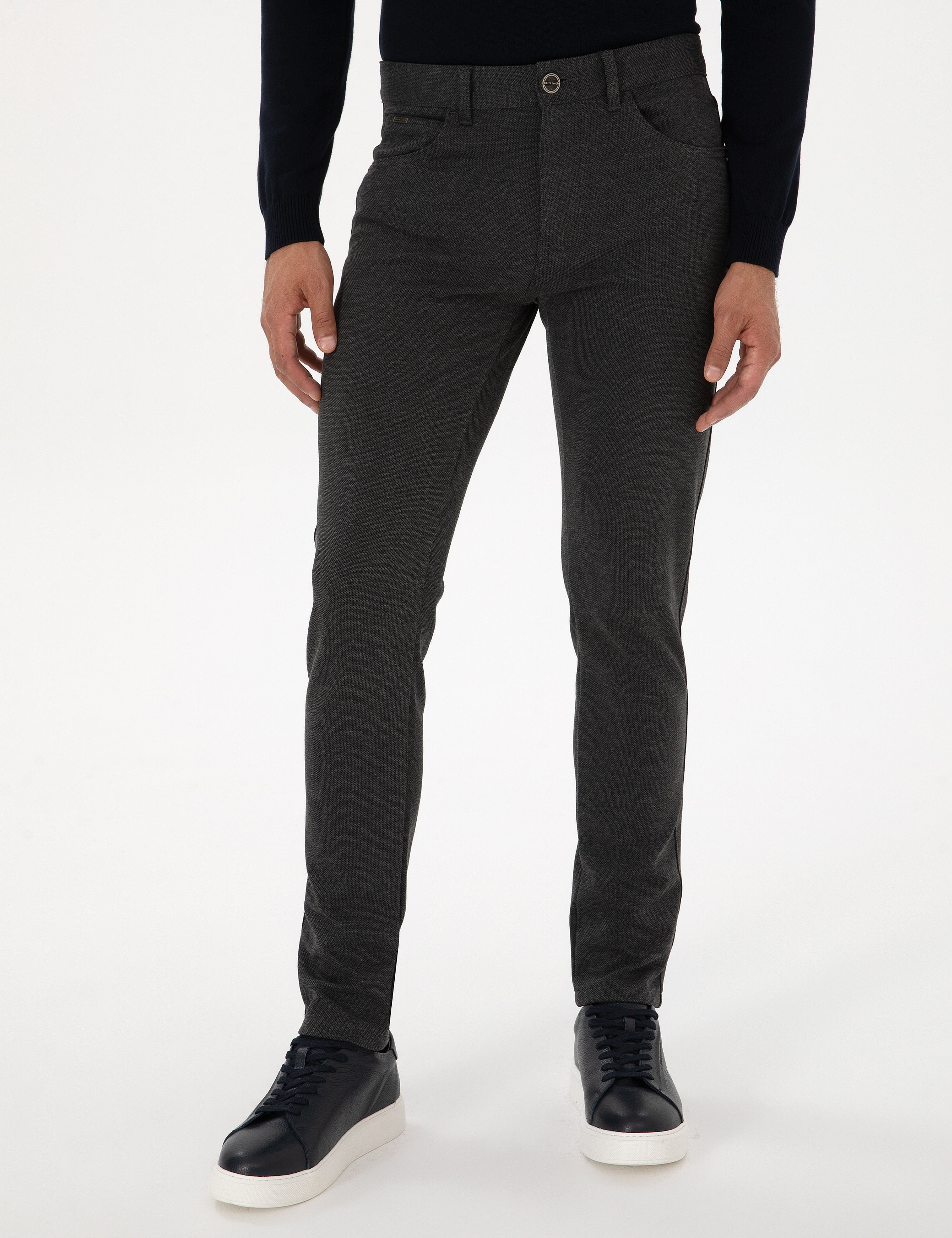 Antrasit Slim Fit Kanvas Pantolon