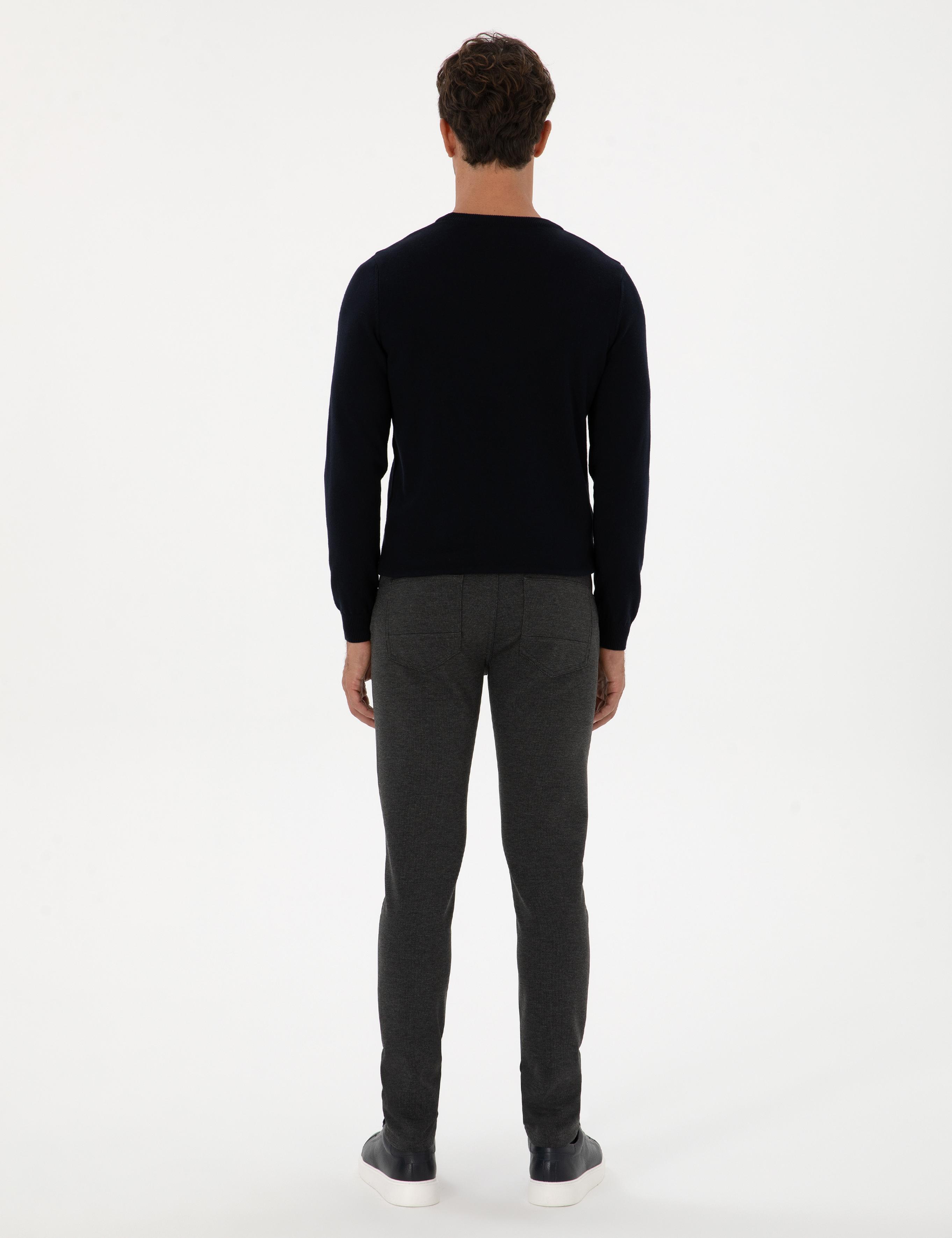 Antrasit Slim Fit Kanvas Pantolon