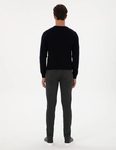 Antrasit Slim Fit Kanvas Pantolon