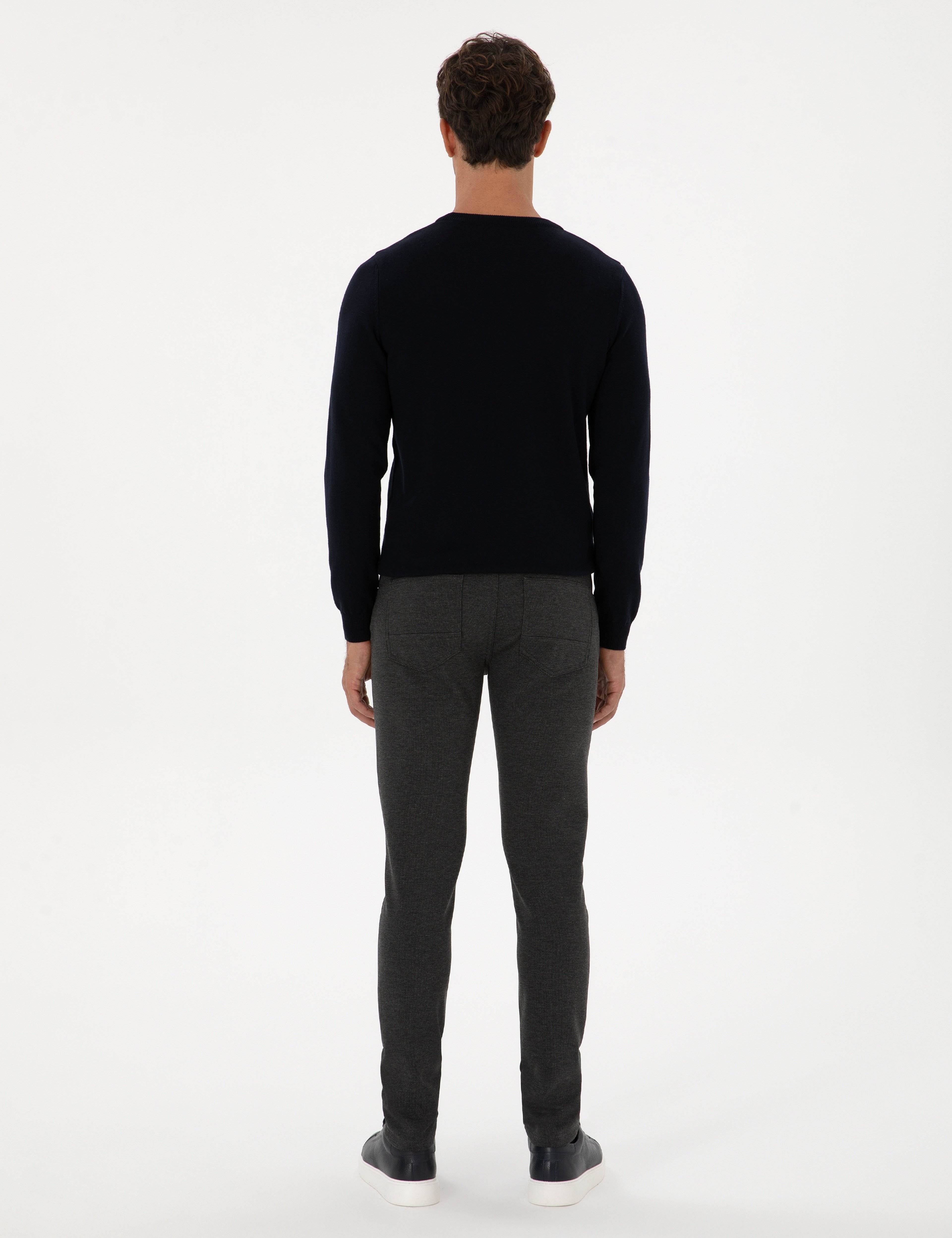 Antrasit Slim Fit Kanvas Pantolon - Image 4
