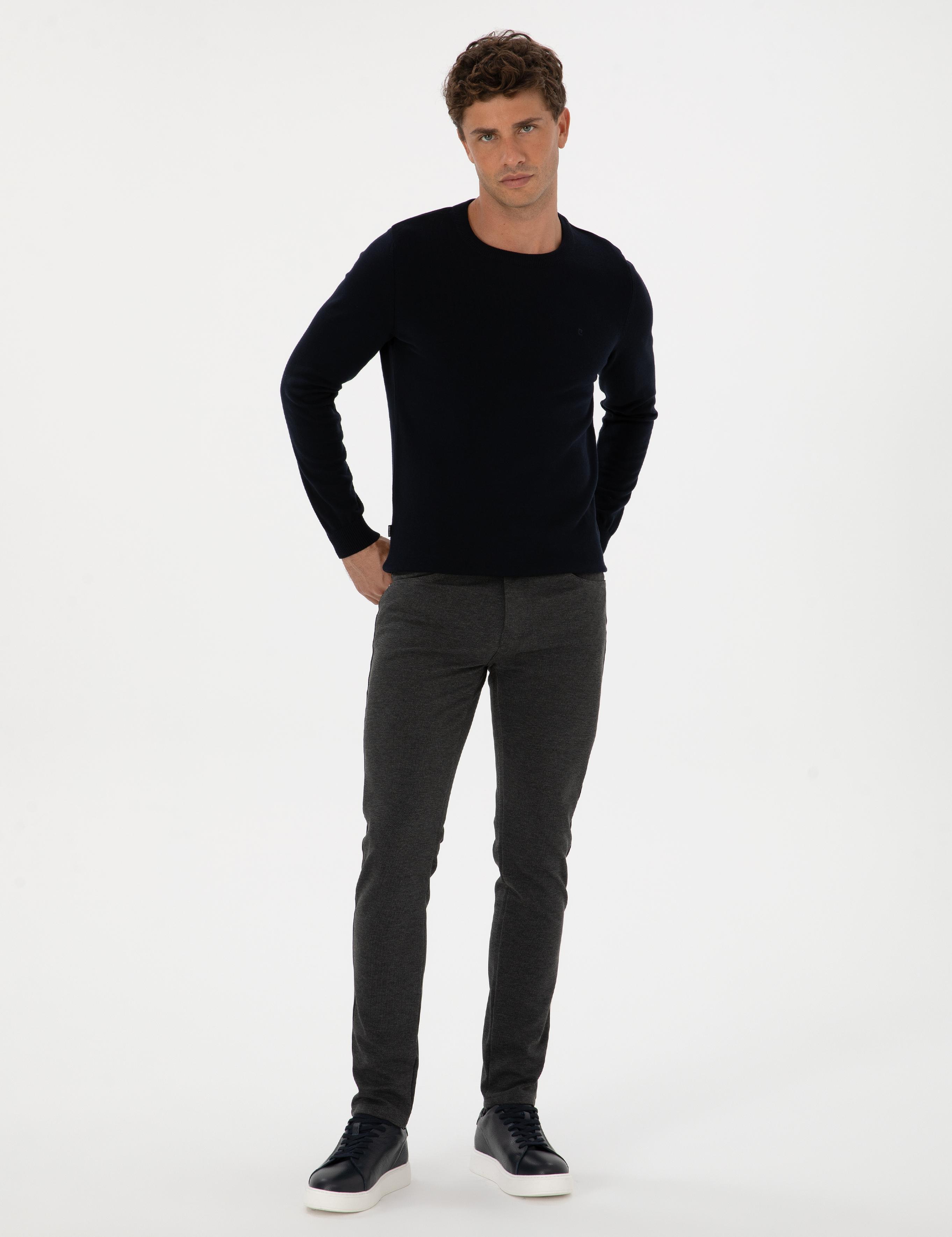 Antrasit Slim Fit Kanvas Pantolon