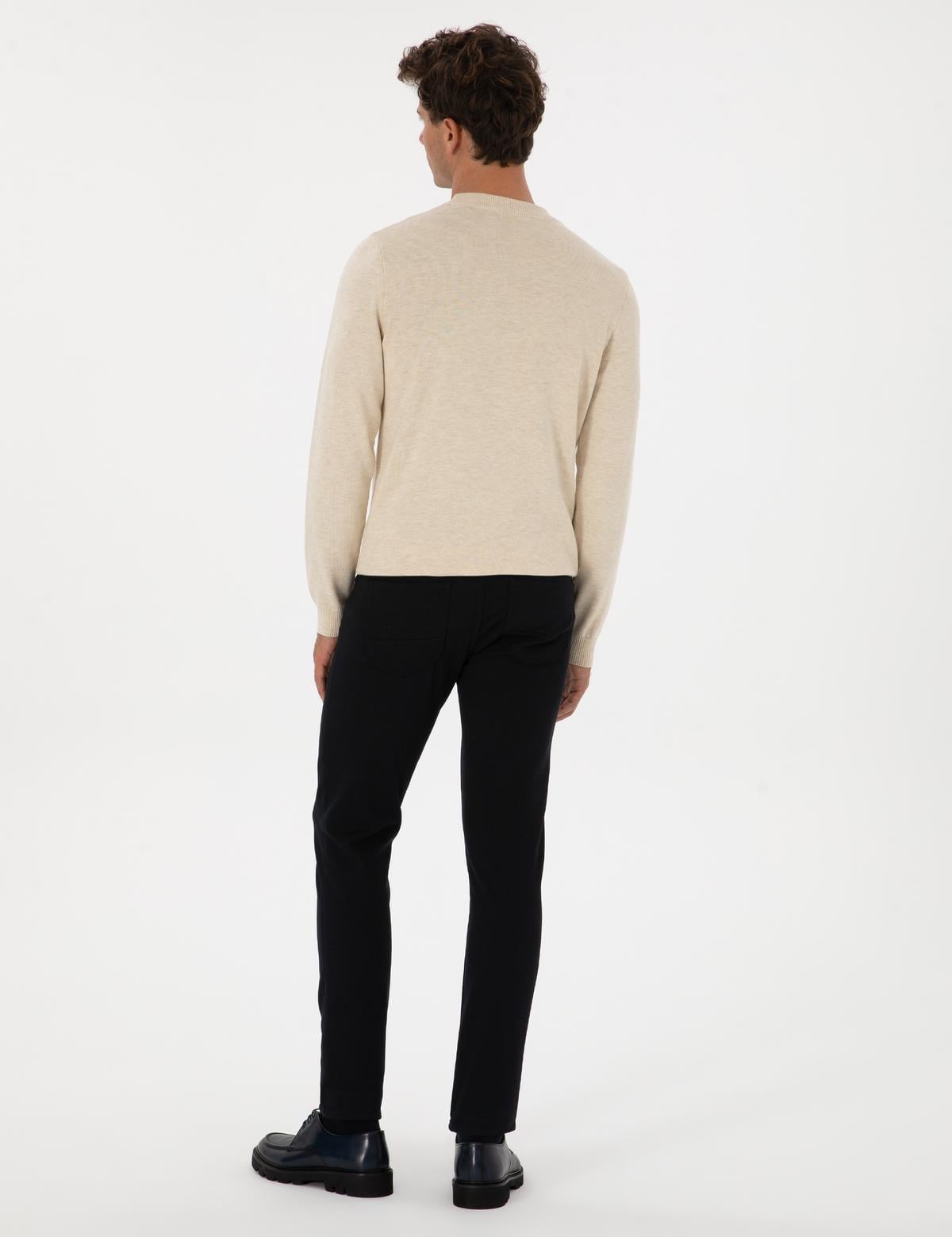 Lacivert Slim Fit Kanvas Pantolon - 50310857251