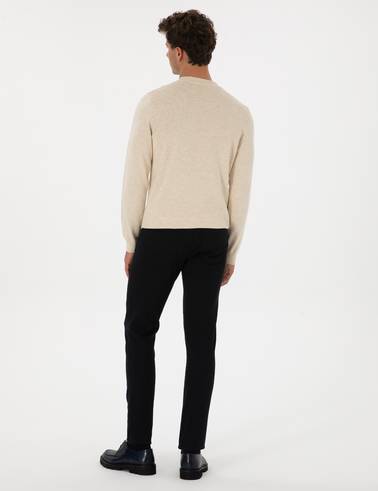 Lacivert Slim Fit Kanvas Pantolon