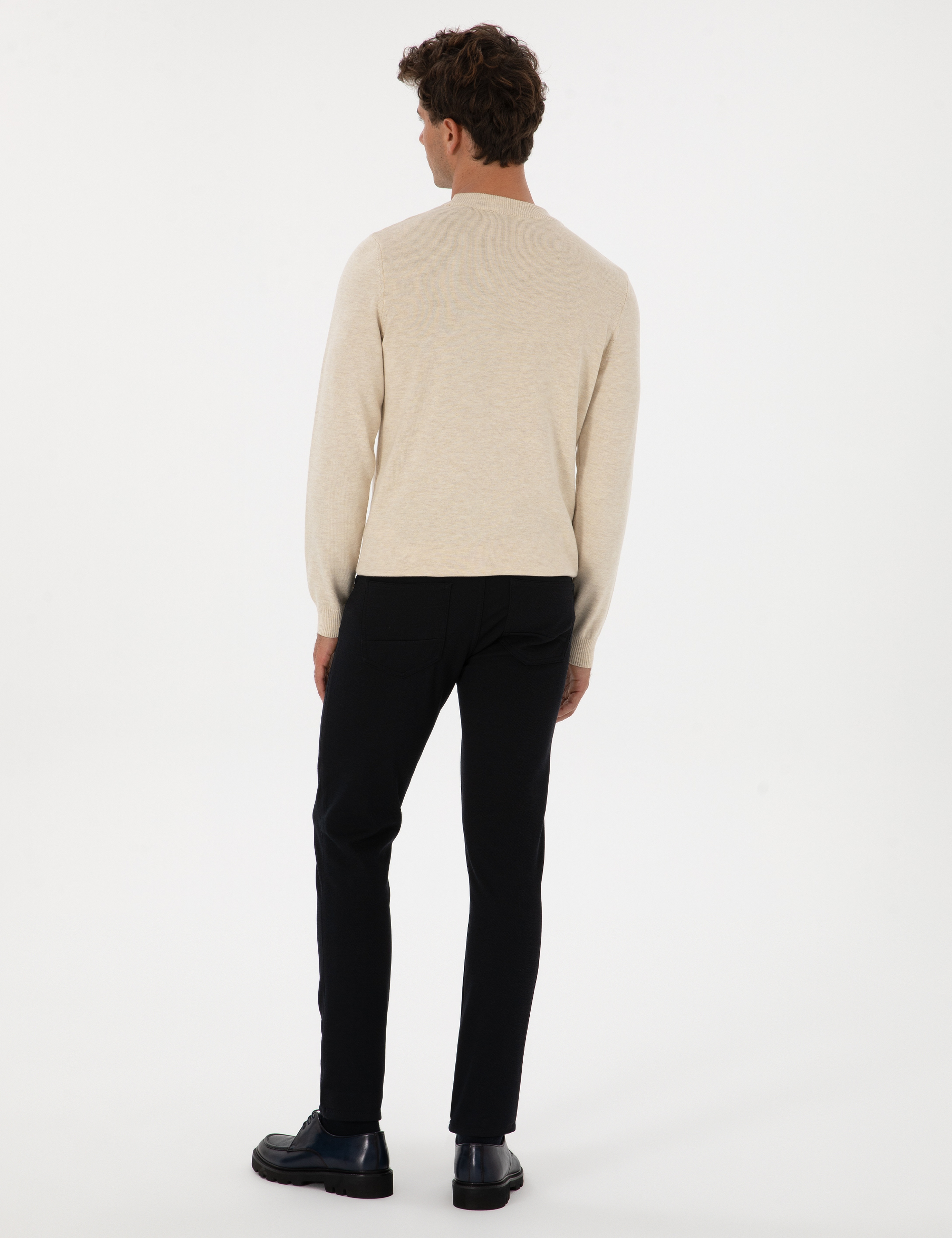 Lacivert Slim Fit Kanvas Pantolon - Image 4