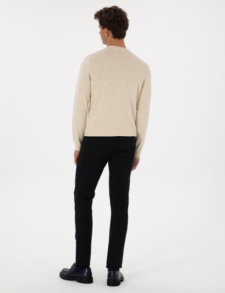 Lacivert Slim Fit Kanvas Pantolon - 50310857251