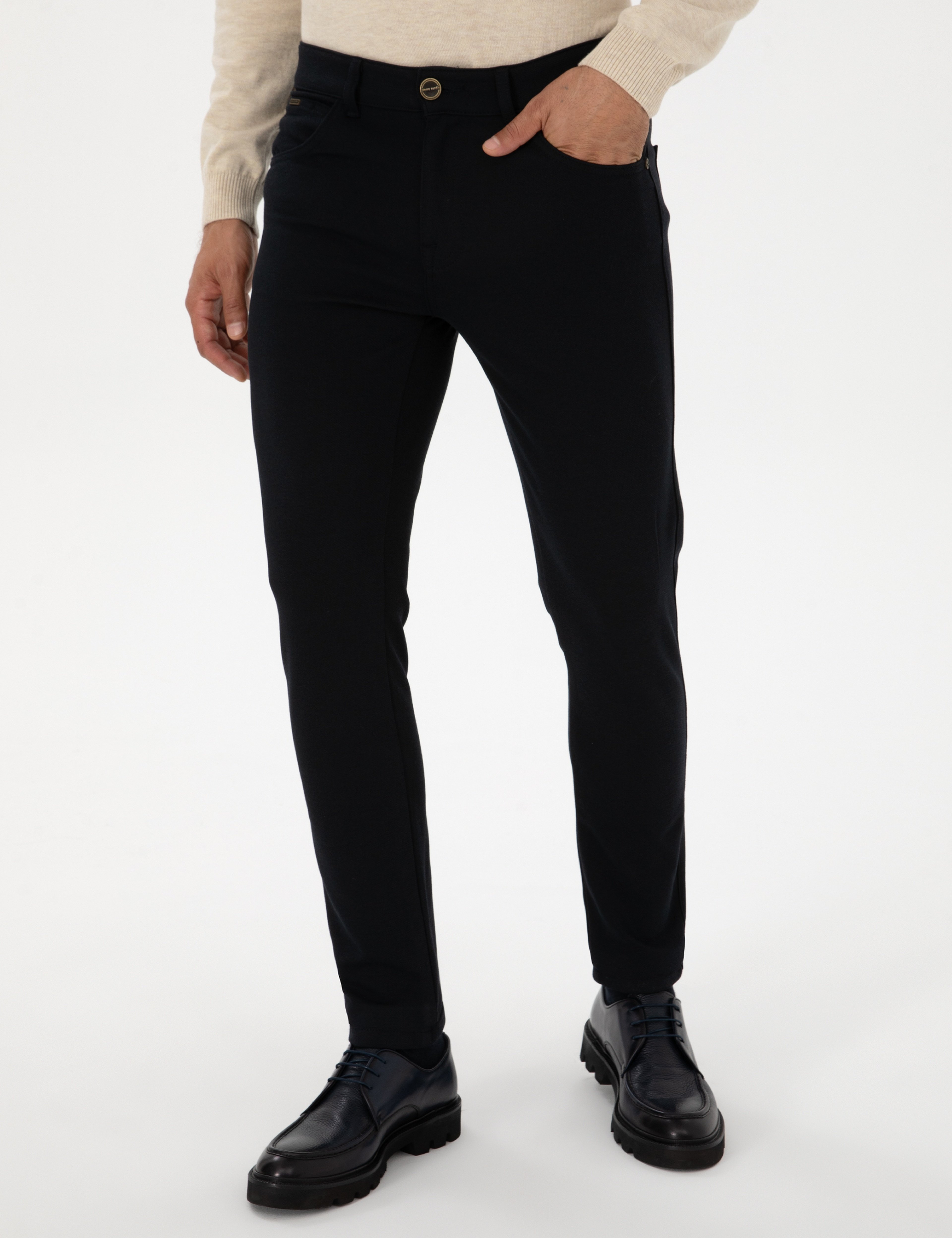 Lacivert Slim Fit Kanvas Pantolon - Image 2