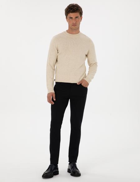 Lacivert Slim Fit Kanvas Pantolon - 50310857251