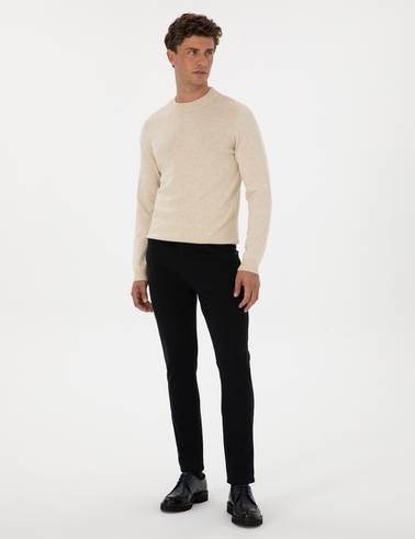 Lacivert Slim Fit Kanvas Pantolon
