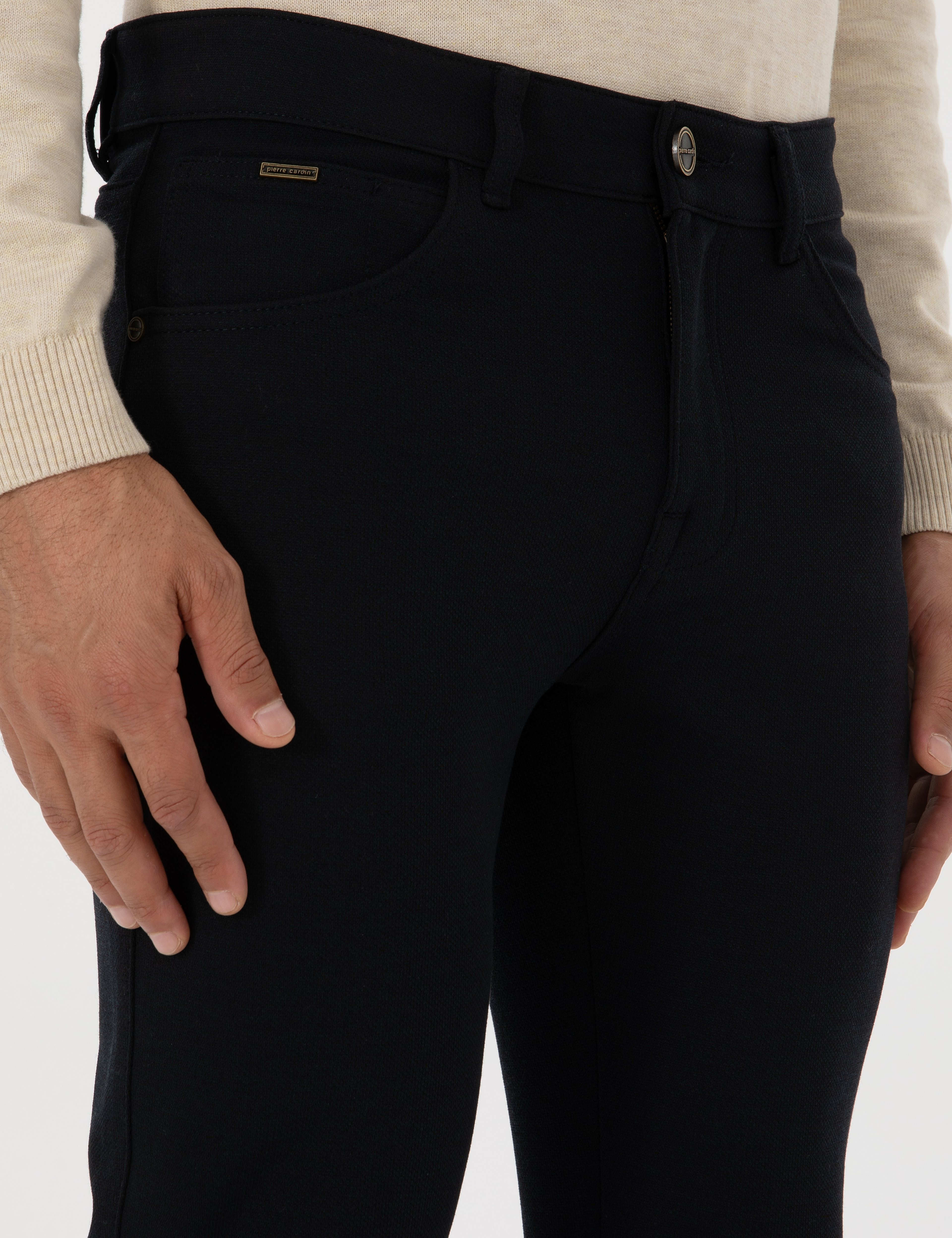 Lacivert Slim Fit Kanvas Pantolon - Image 5