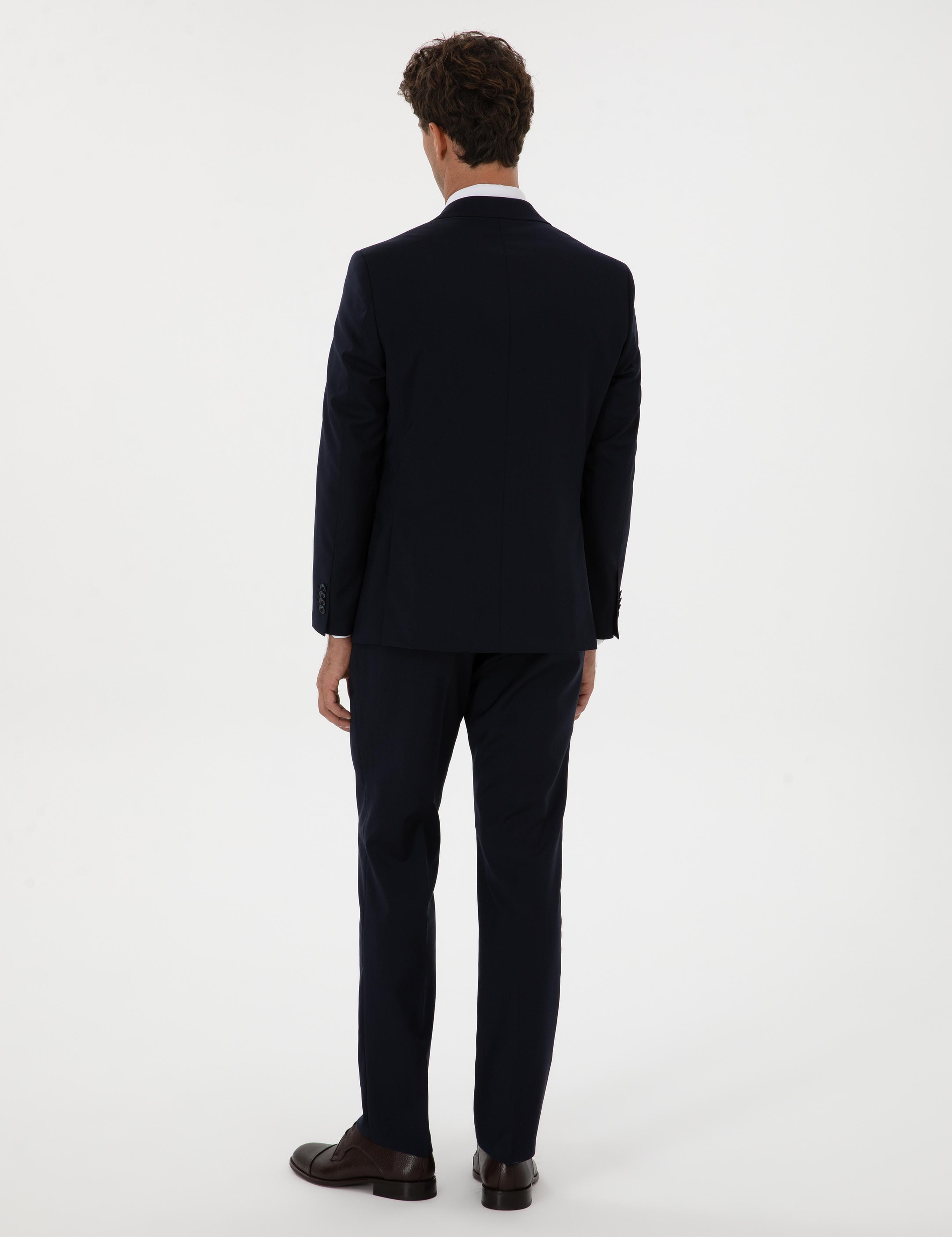 Lacivert Slim Fit %100 Yün Takım Elbise