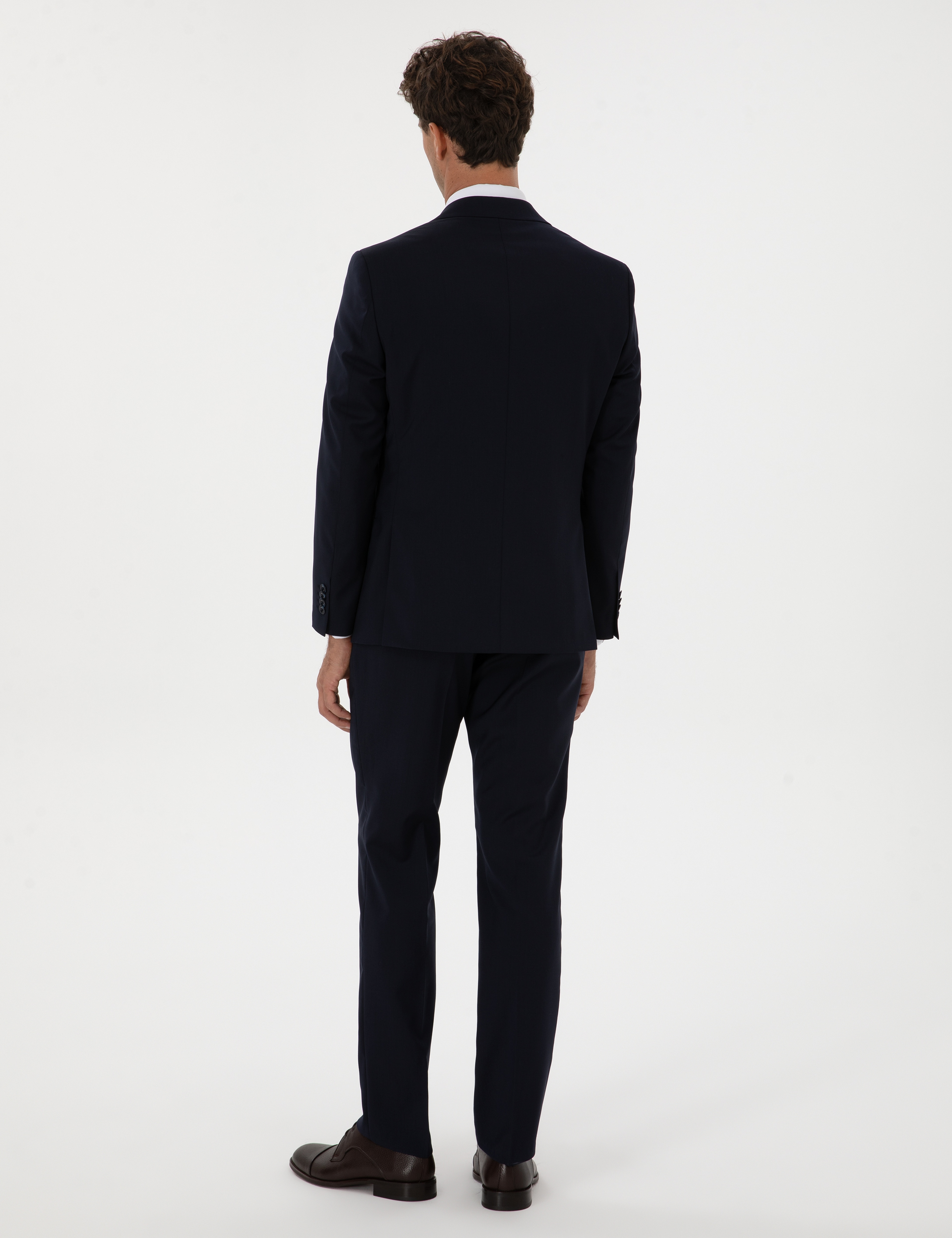Lacivert Slim Fit %100 Yün Takım Elbise - Image 5