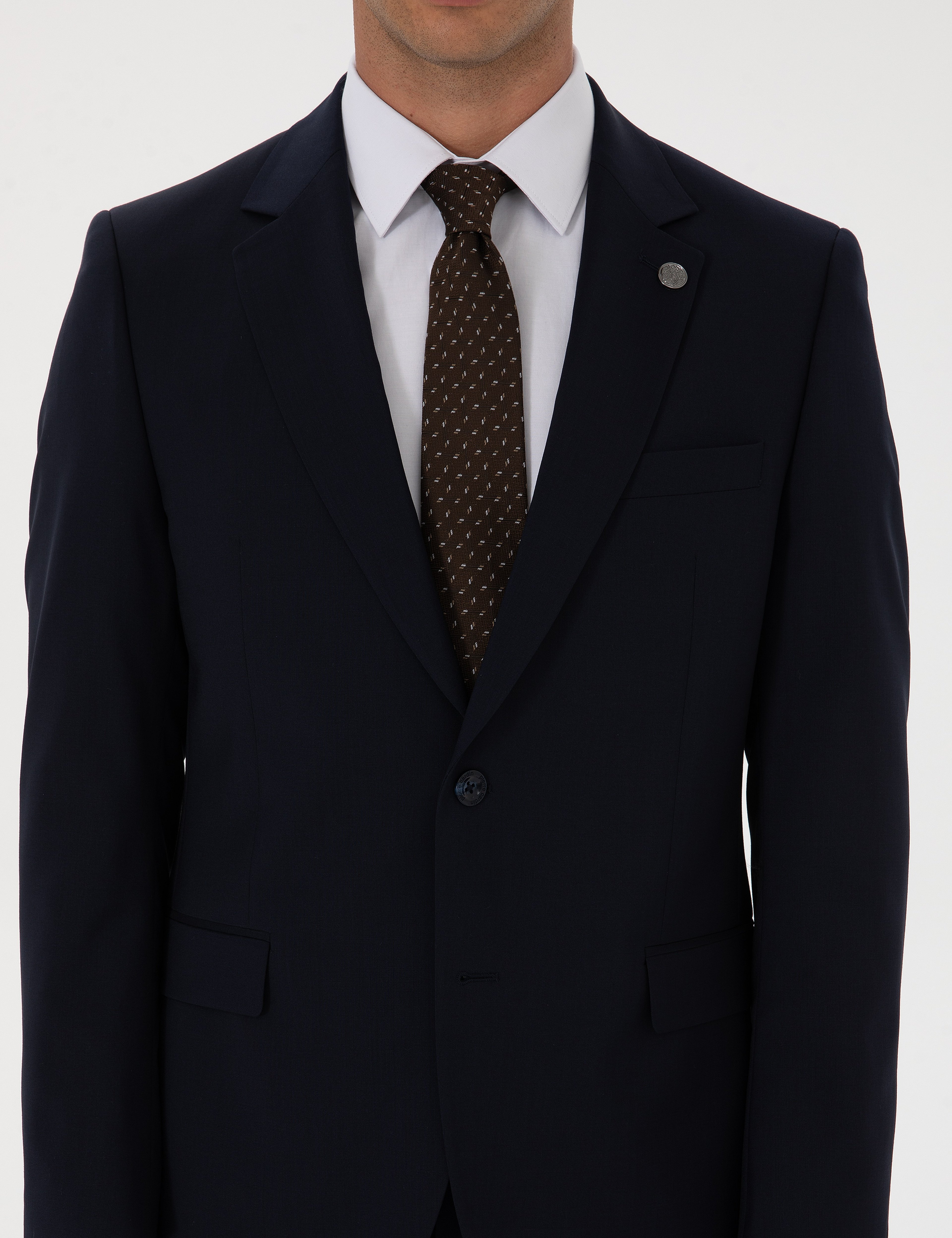 Lacivert Slim Fit %100 Yün Takım Elbise - Image 7