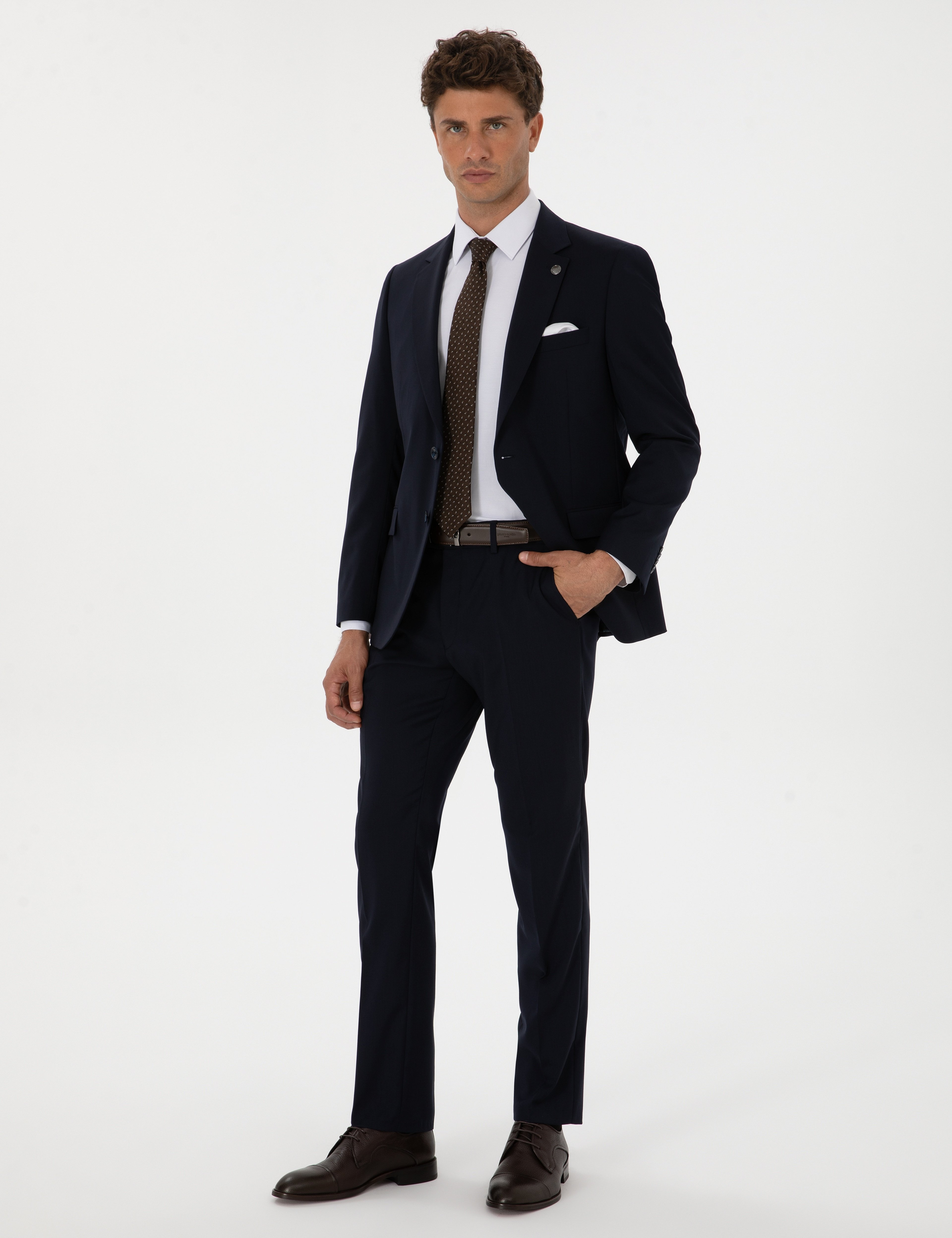 Lacivert Slim Fit %100 Yün Takım Elbise