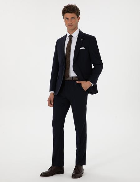 Lacivert Slim Fit %100 Yün Takım Elbise - 50313966056