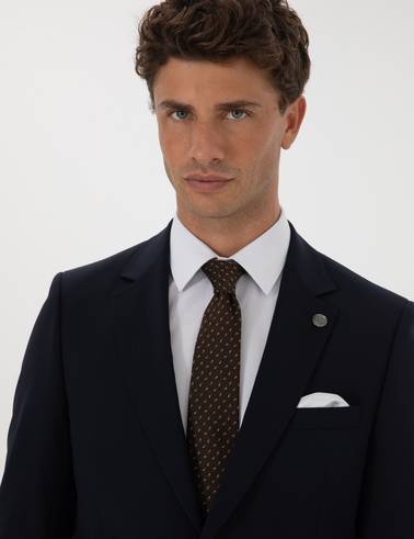Lacivert Slim Fit %100 Yün Takım Elbise