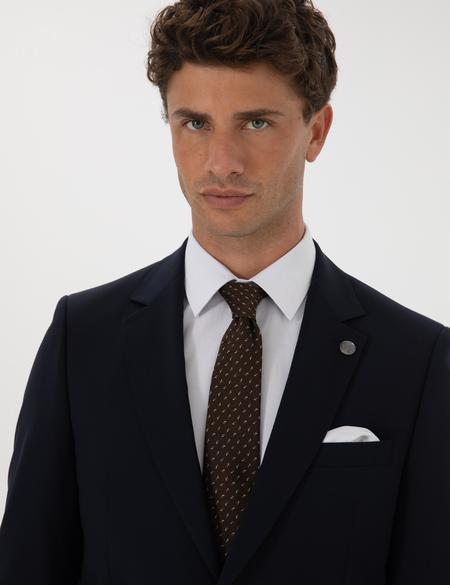 Lacivert Slim Fit %100 Yün Takım Elbise - 50313966056