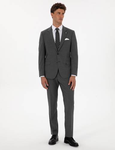 Füme Slim Fit %100 Yün Takım Elbise