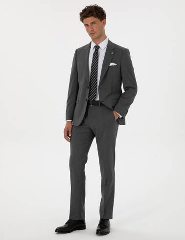 Füme Slim Fit %100 Yün Takım Elbise