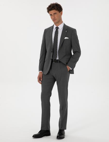 Füme Slim Fit %100 Yün Takım Elbise - 50313966080
