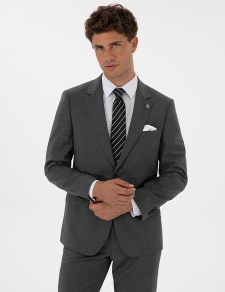 Füme Slim Fit %100 Yün Takım Elbise - 50313966080