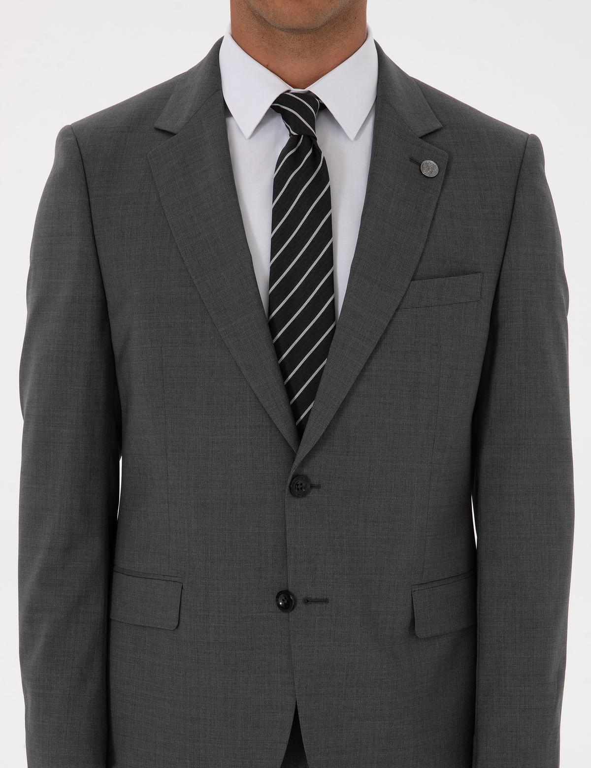 Füme Slim Fit %100 Yün Takım Elbise - 50313966080