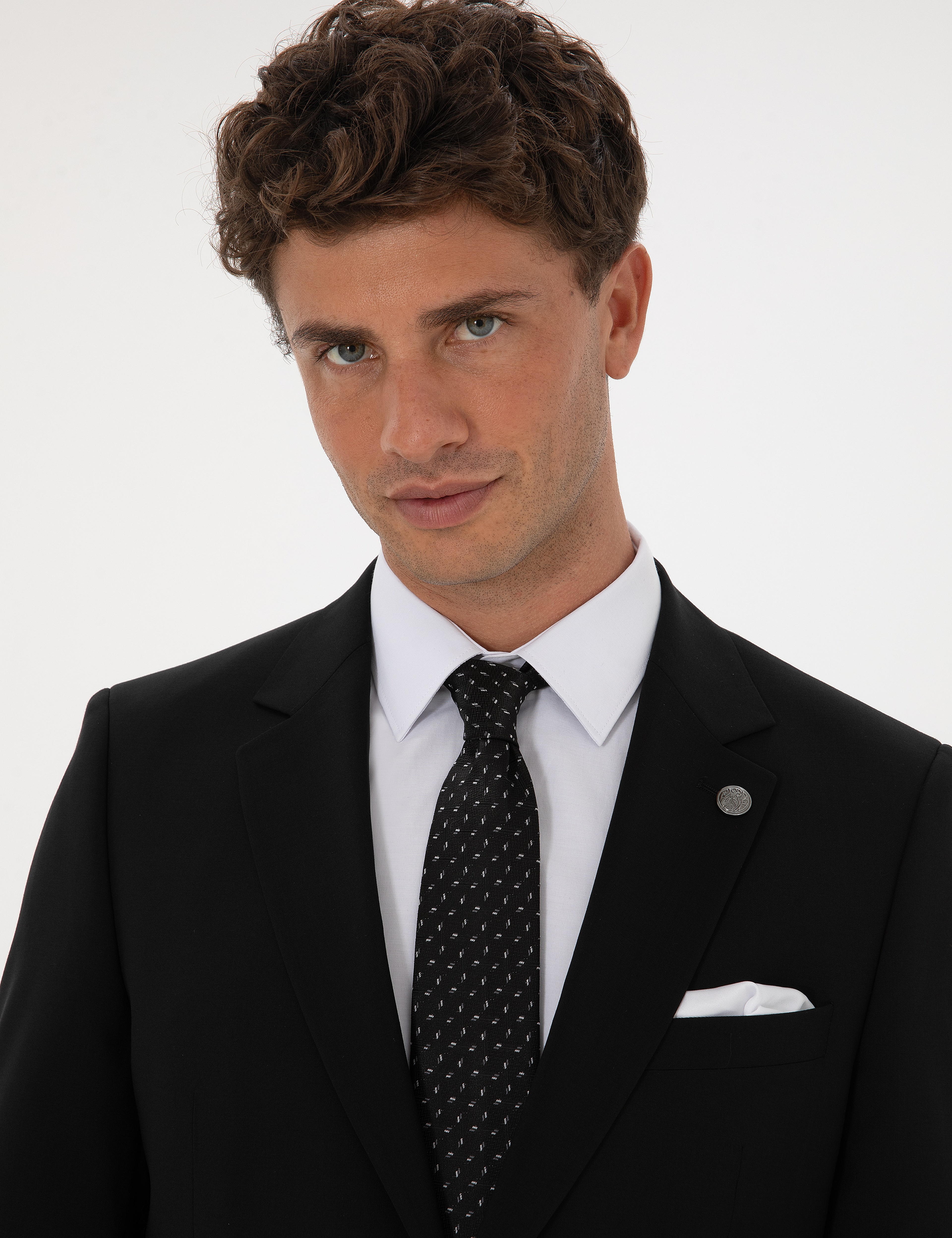 Siyah Slim Fit %100 Yün Takım Elbise