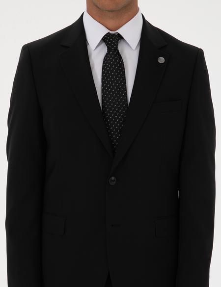 Siyah Slim Fit %100 Yün Takım Elbise - 50313966008