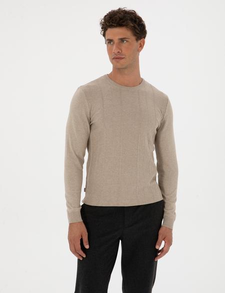 Kum Melanj Slim Fit Bisiklet Yaka Triko Kazak - 50315584031