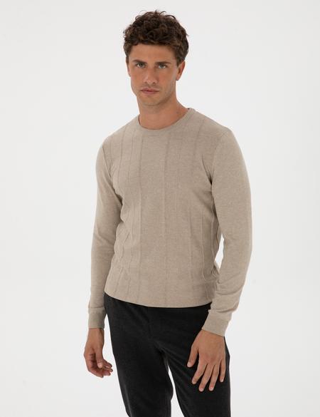 Kum Melanj Slim Fit Bisiklet Yaka Triko Kazak - 50315584031