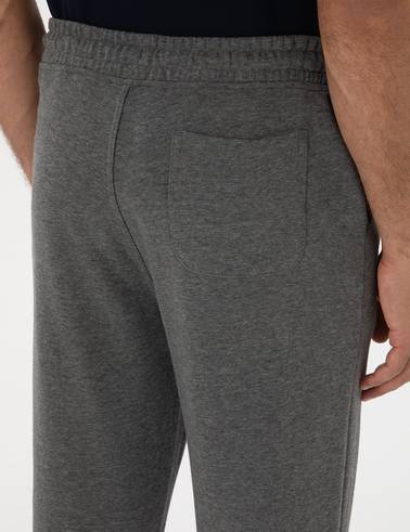 Antrasit Melanj Slim Fit 3 İplik Paçası Lastikli Eşofman Altı