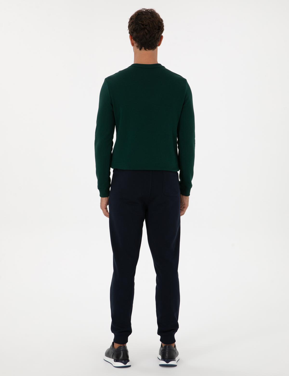 Lacivert Slim Fit 3 İplik Paçası Lastikli Eşofman Altı - 50317676015