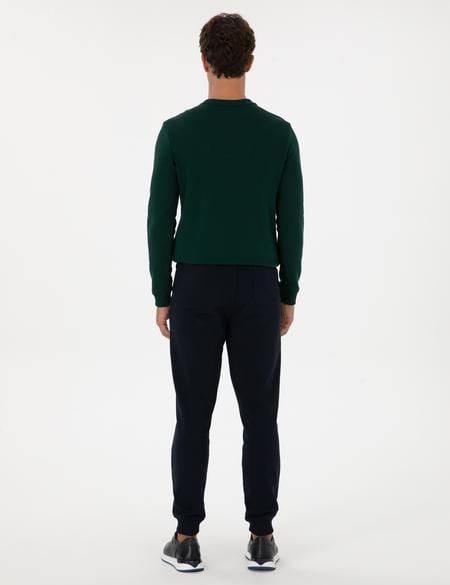 Lacivert Slim Fit 3 İplik Paçası Lastikli Eşofman Altı - 50317676015