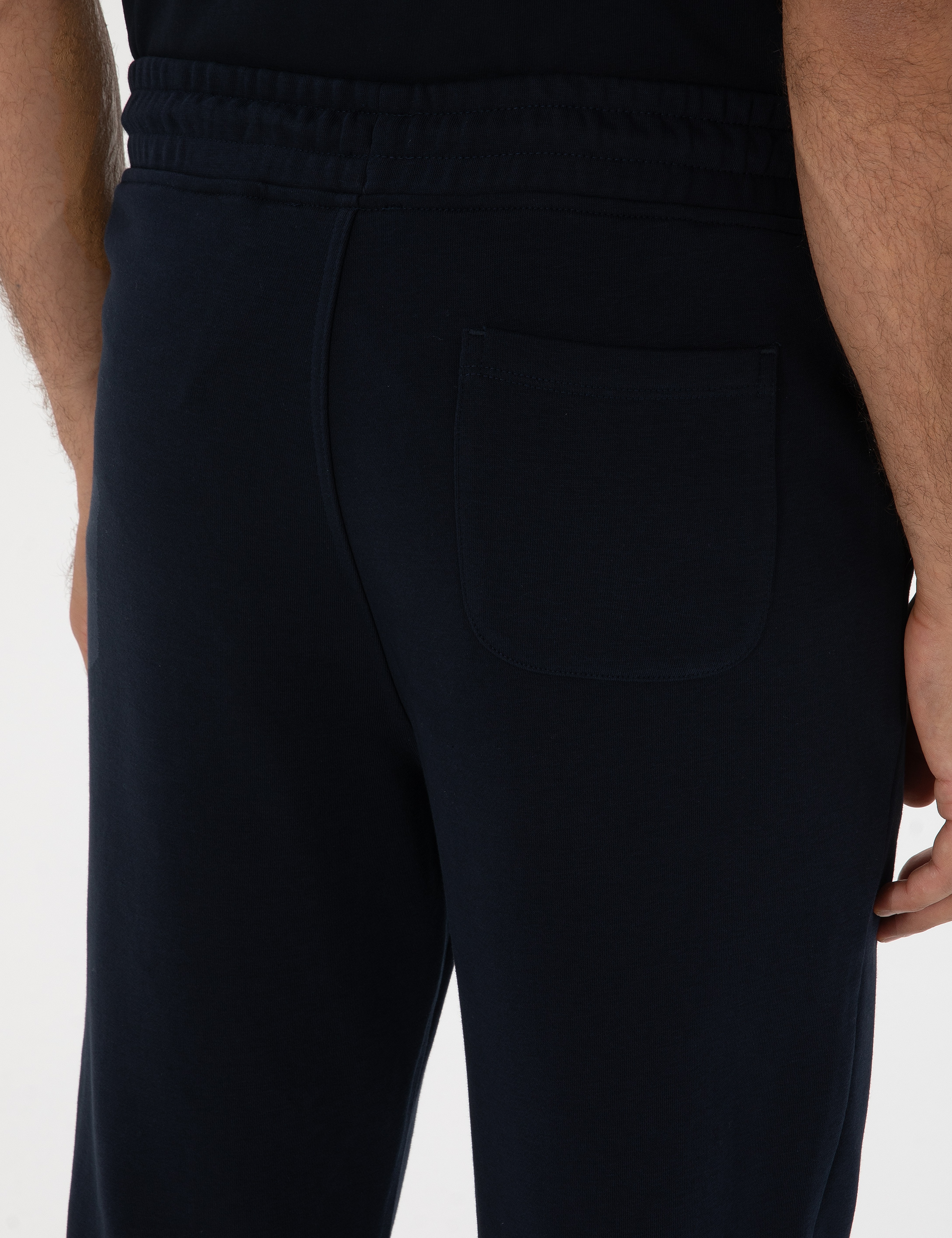 Lacivert Slim Fit 3 İplik Paçası Lastikli Eşofman Altı