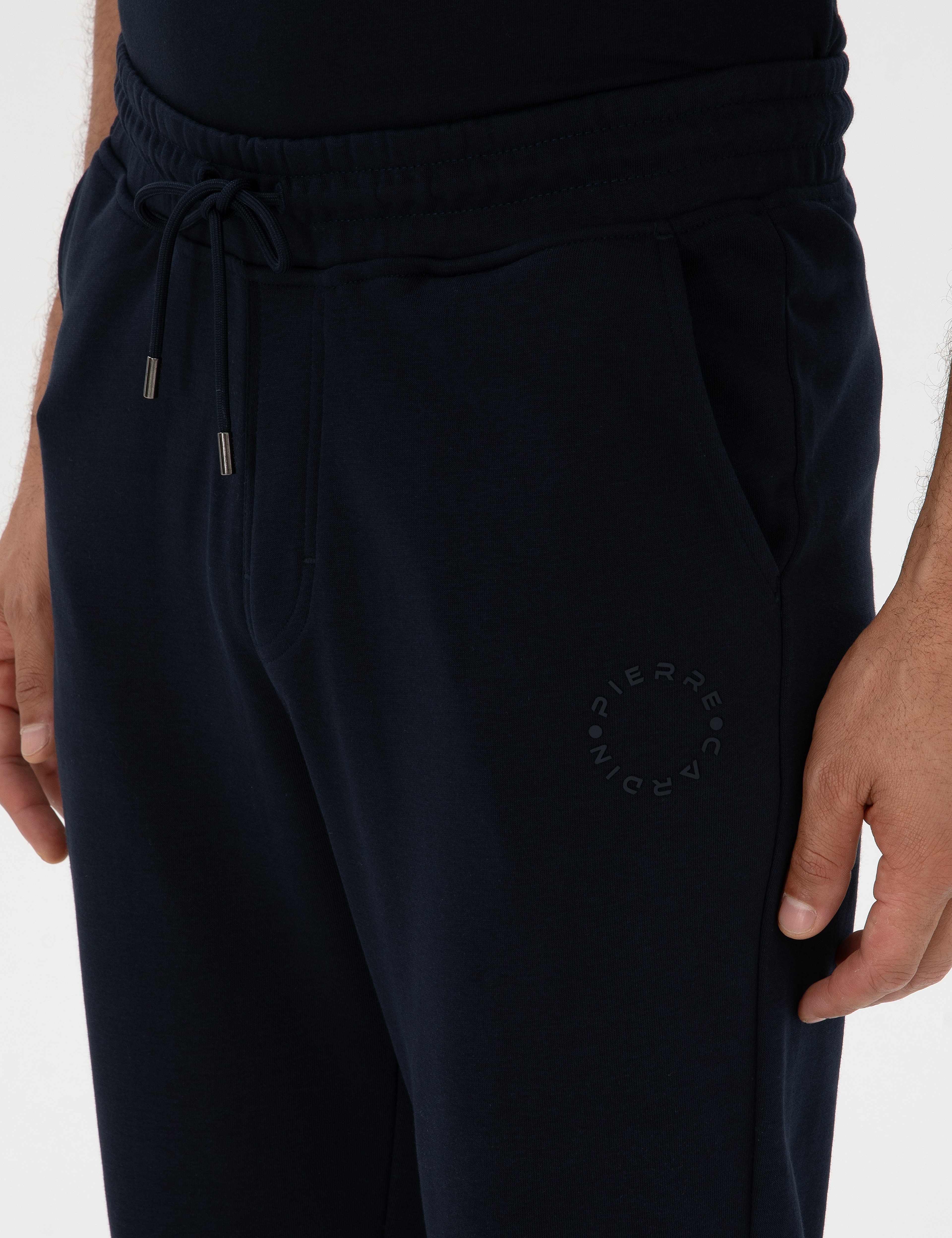 Lacivert Slim Fit 3 İplik Paçası Lastikli Eşofman Altı