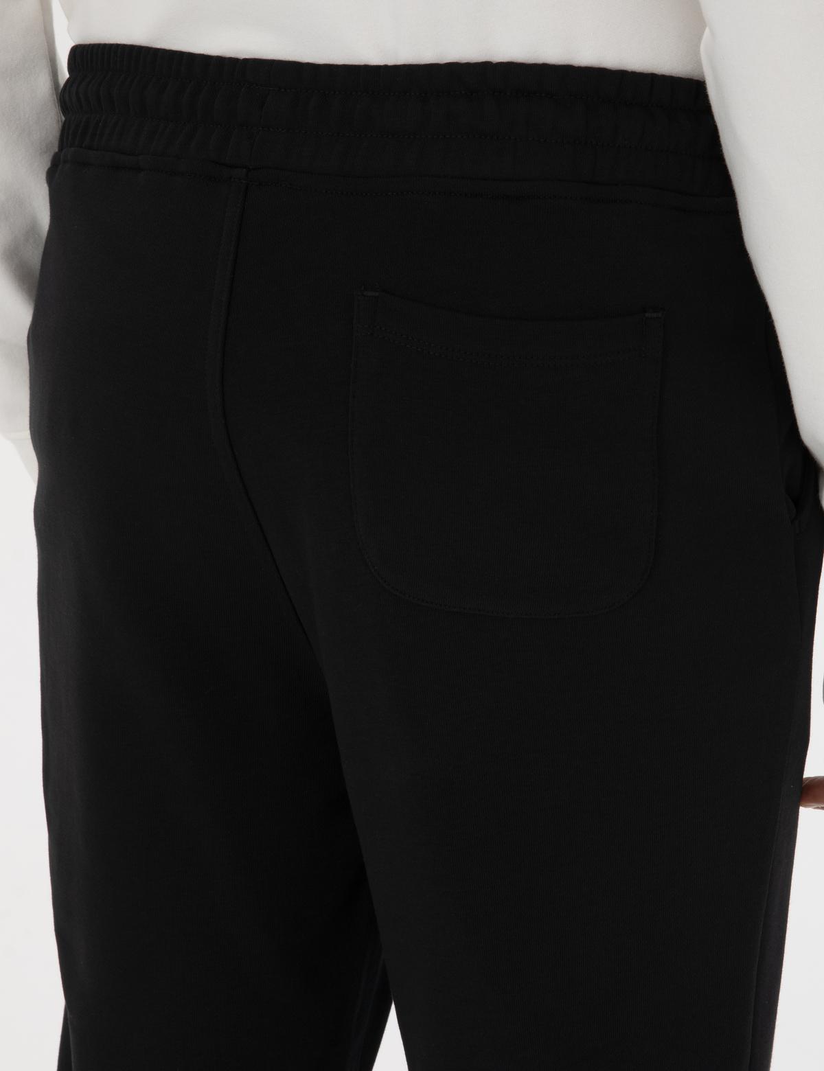 Siyah Slim Fit 3 İplik Paçası Lastikli Eşofman Altı - 50317676008