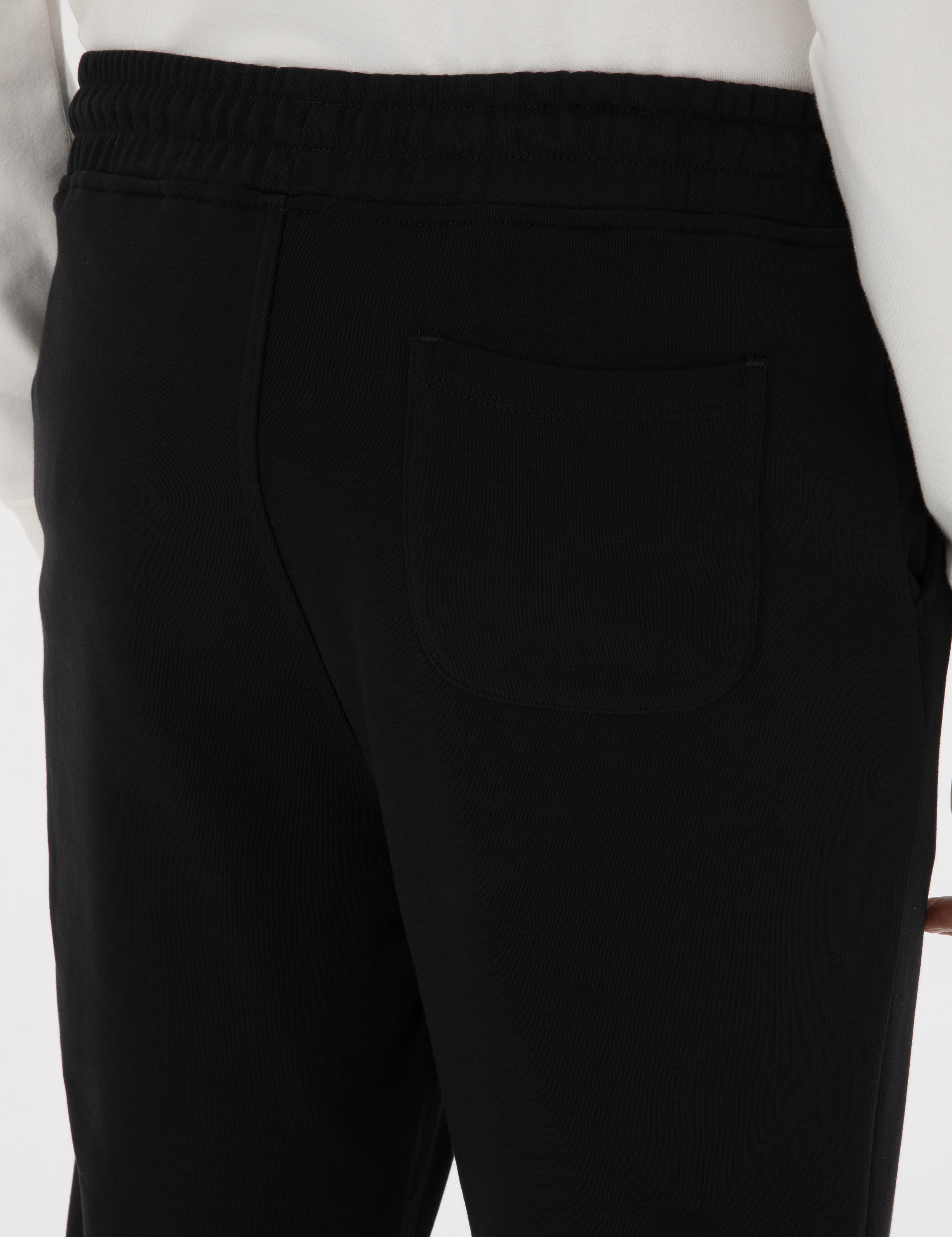 Siyah Slim Fit 3 İplik Paçası Lastikli Eşofman Altı - Image 6