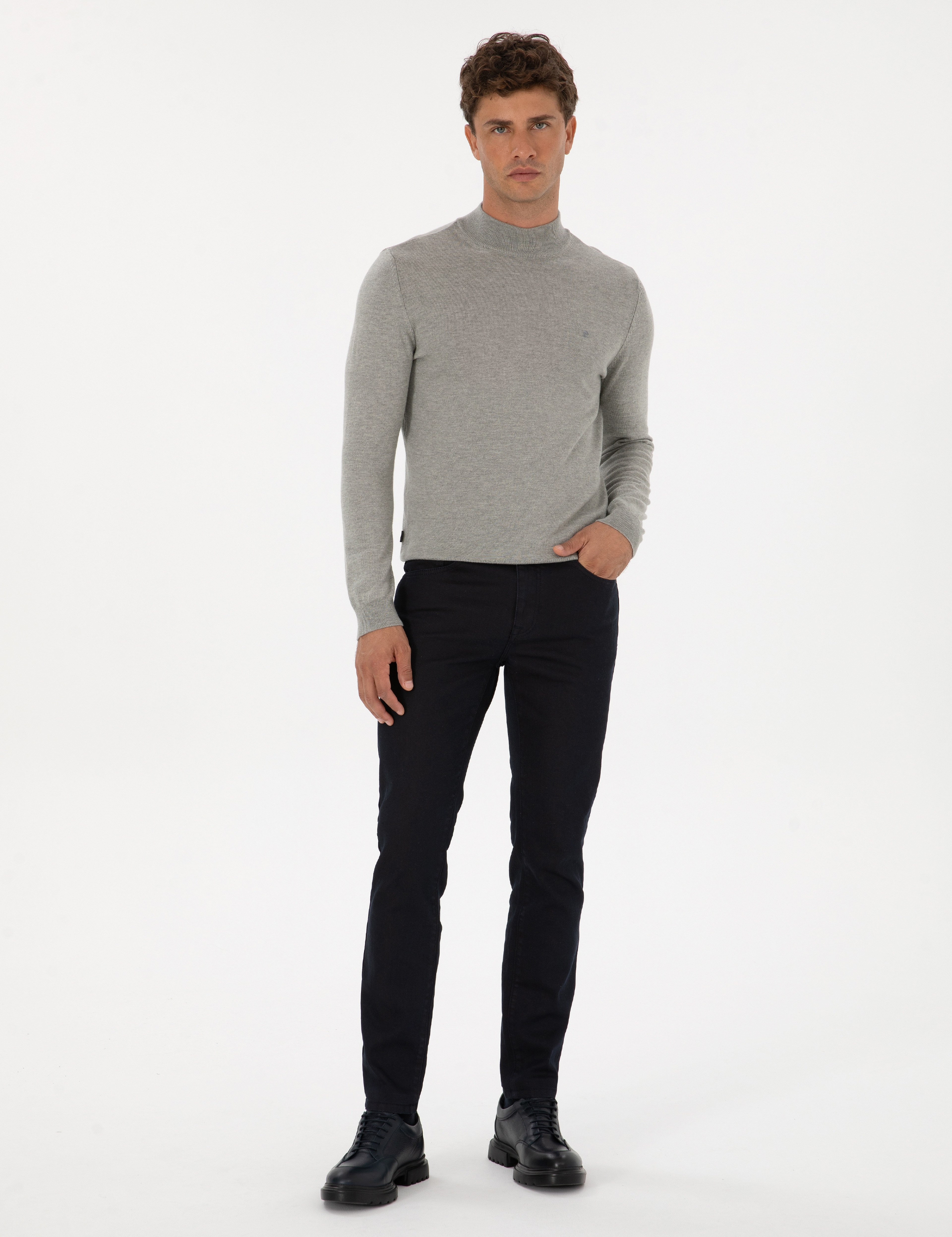 Lacivert Slim Fit Jean Pantolon - Image 1