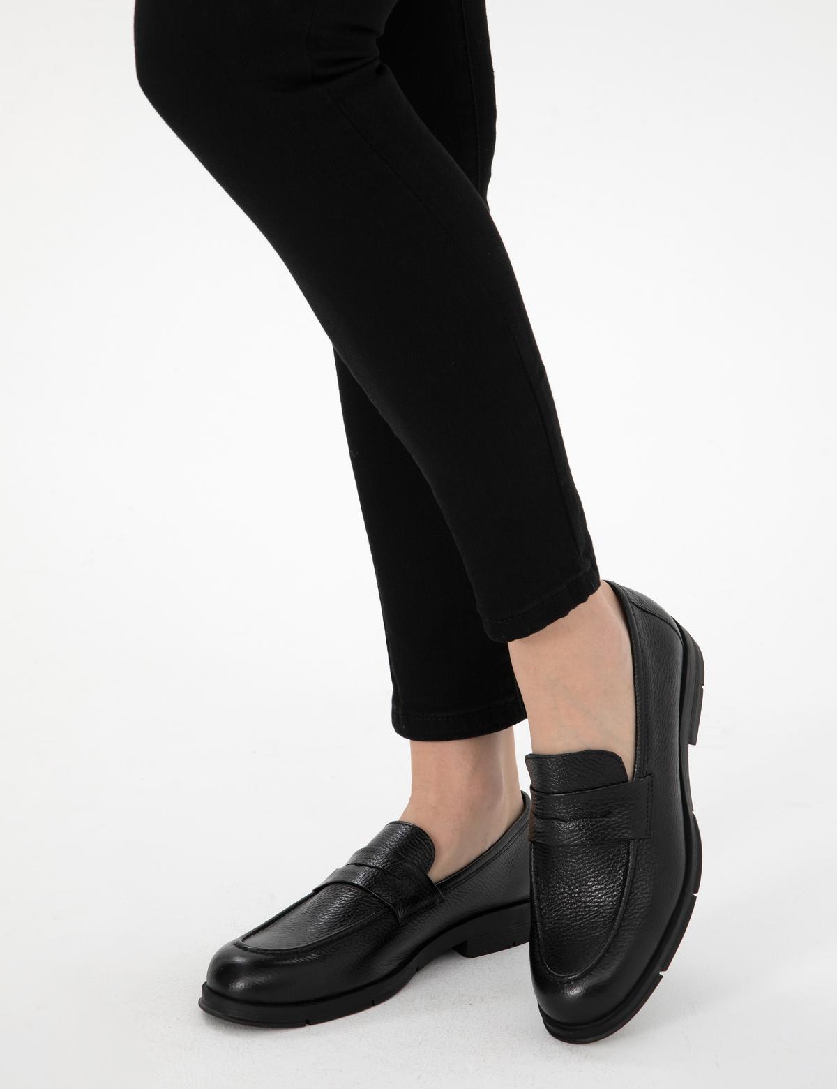 Siyah Deri Casual Ayakkabı - 50300059001