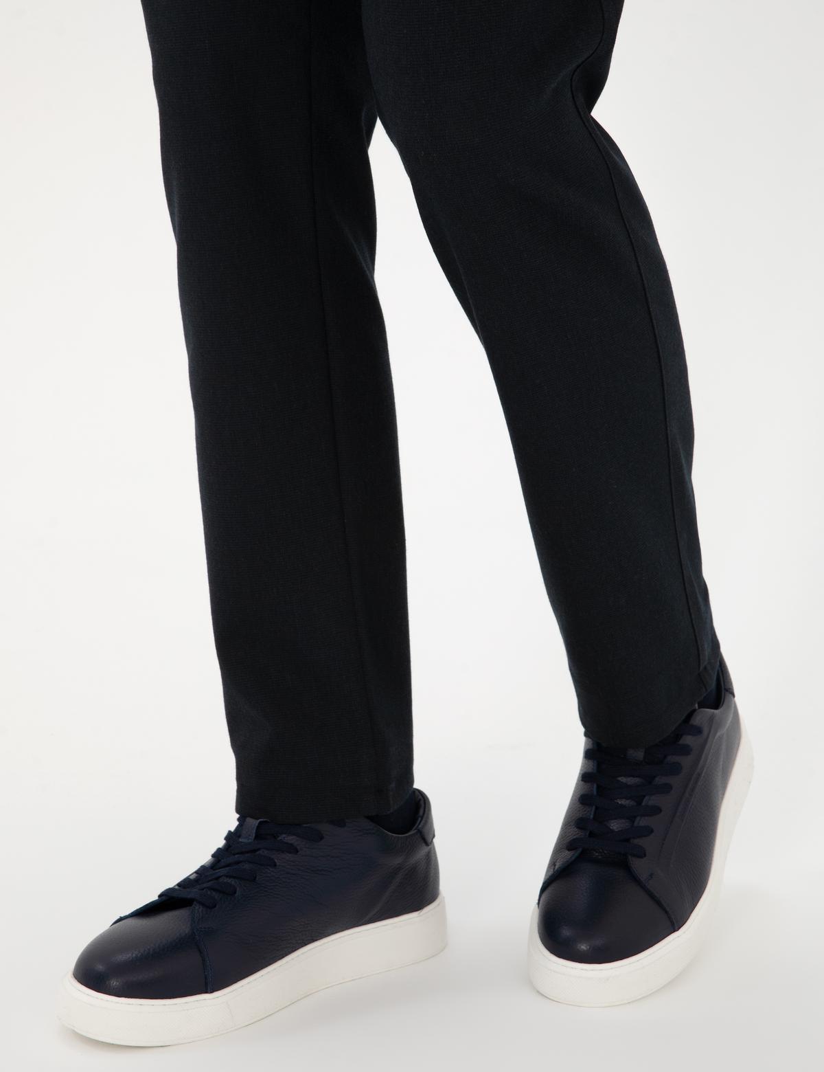 Lacivert %100 Deri Casual Ayakkabı - 50315647018