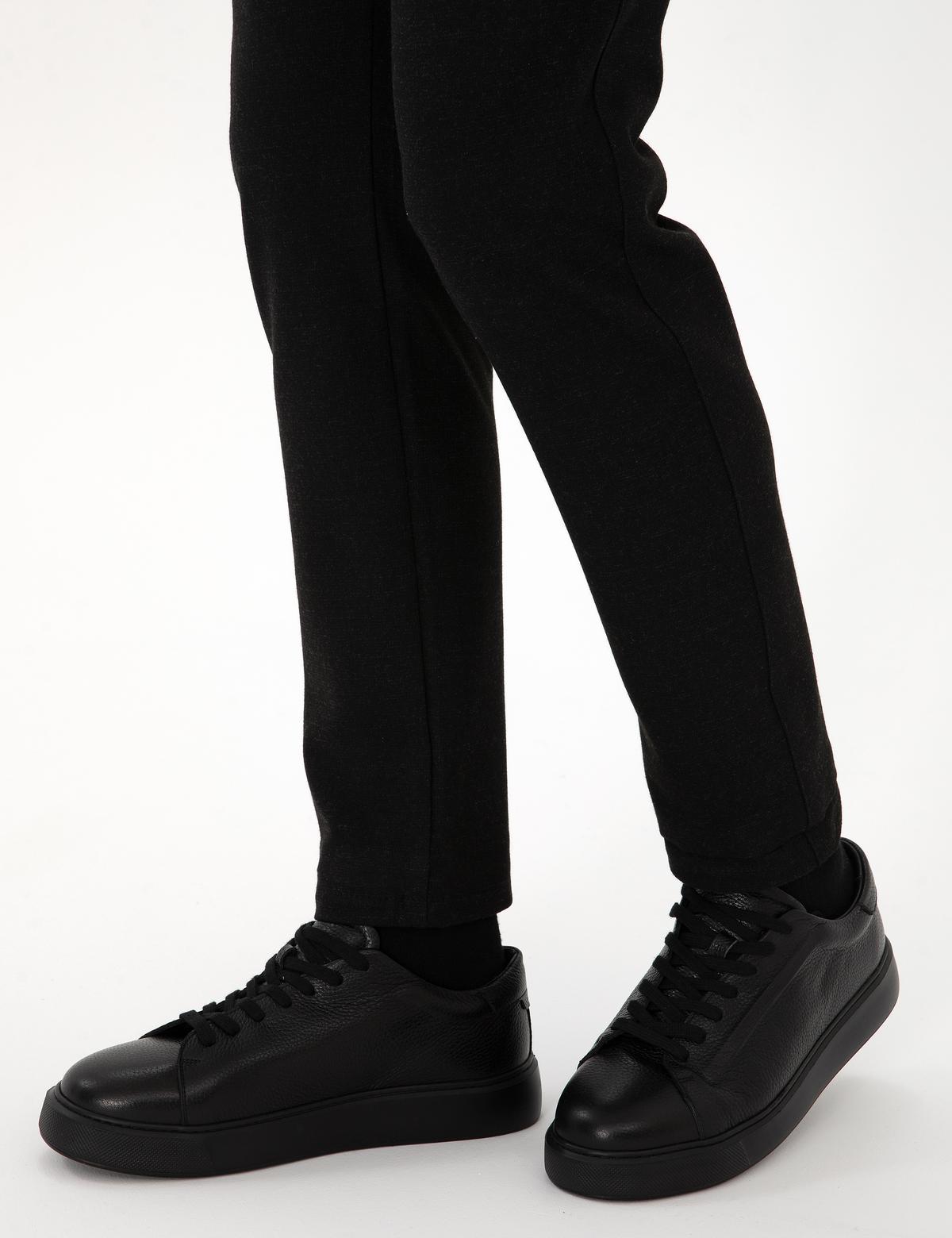 Siyah %100 Deri Casual Ayakkabı - 50315647012