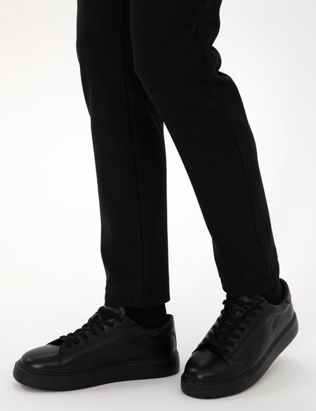 Siyah %100 Deri Casual Ayakkabı - 50315647012