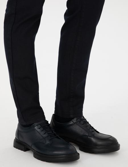 Lacivert %100 Deri Casual Ayakkabı - 50315649014