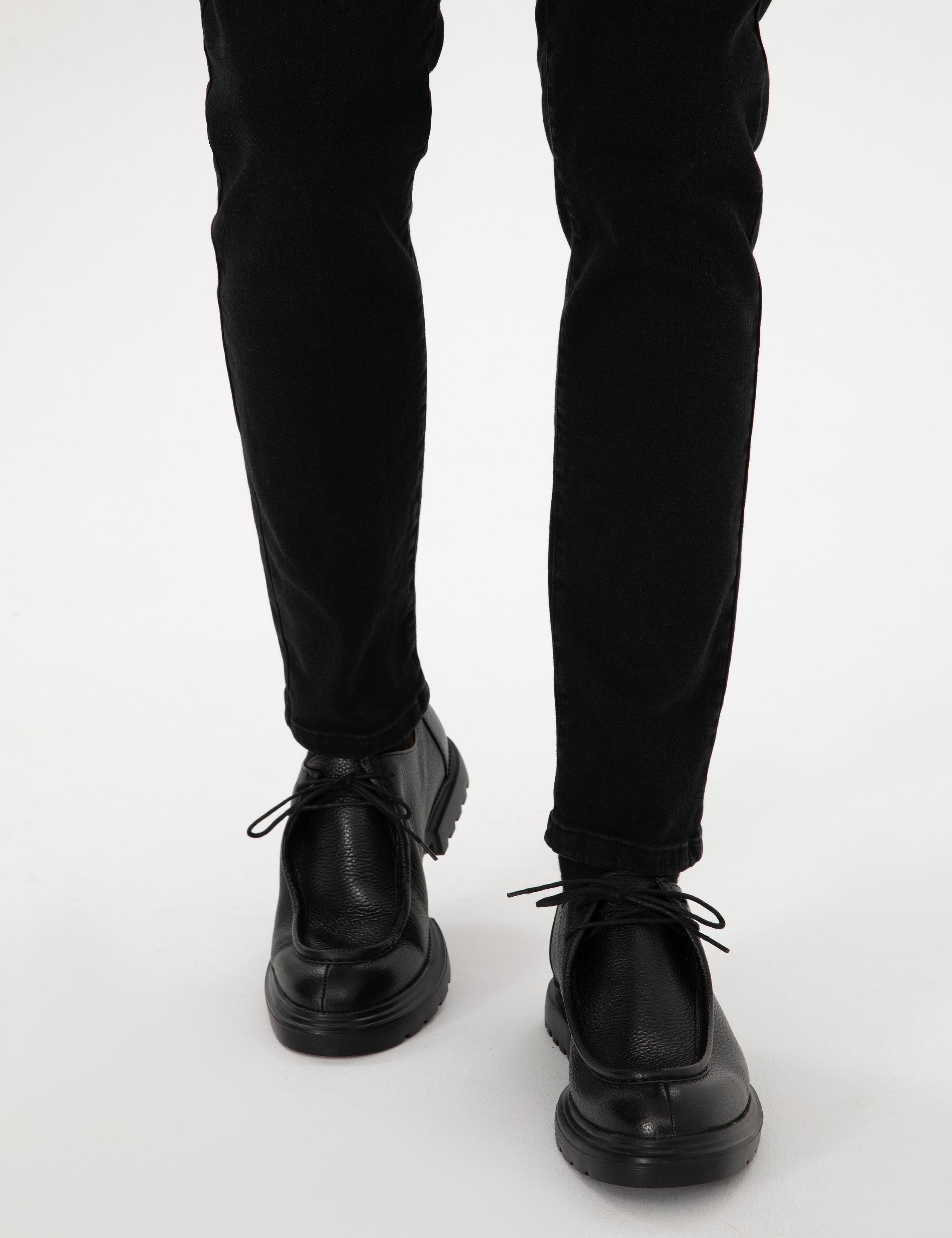 Siyah %100 Deri Eva Taban Casual Ayakkabı