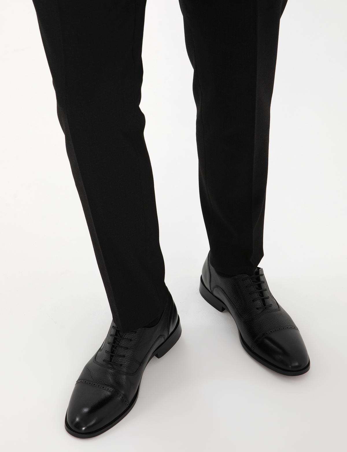 Siyah %100 Deri Klasik Ayakkabı - 50315620018